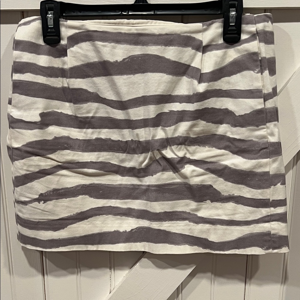 J. Crew Zebra Stripe Mini Skirt in Gray and White